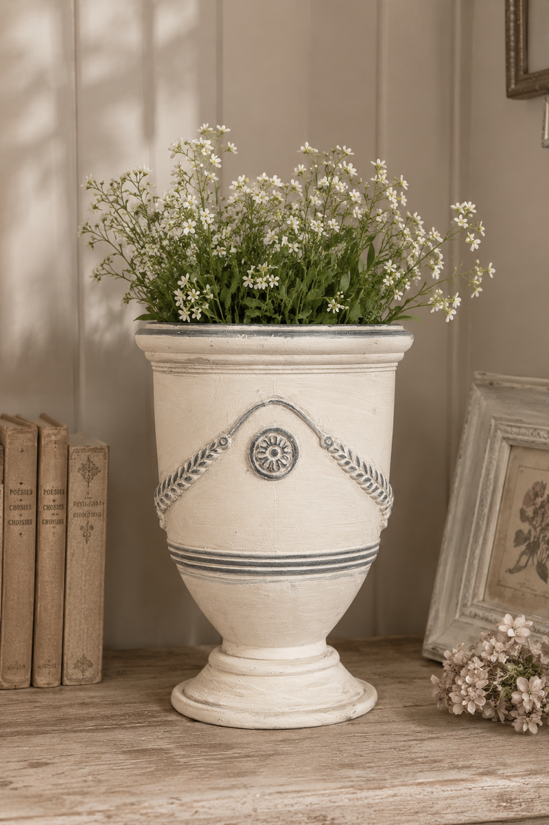 Vaso Portavaso in Ceramica Beige Ø23x31 cm Stile Vintage | Clayre & Eef