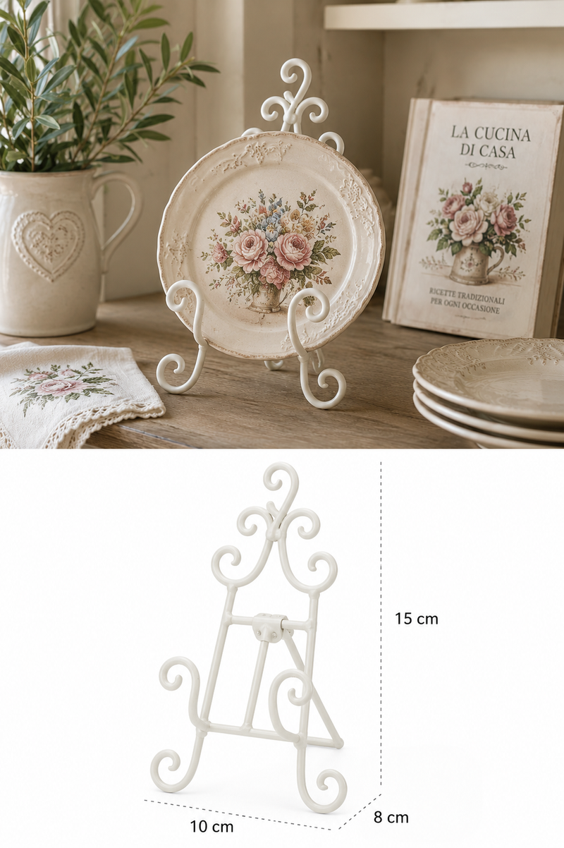 Cavalletto Decorativo in Ferro Battuto 10x8x15 cm