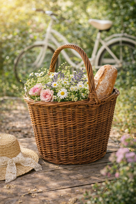 Cesto in salice IB Laursen con manico 36x42x40 cm