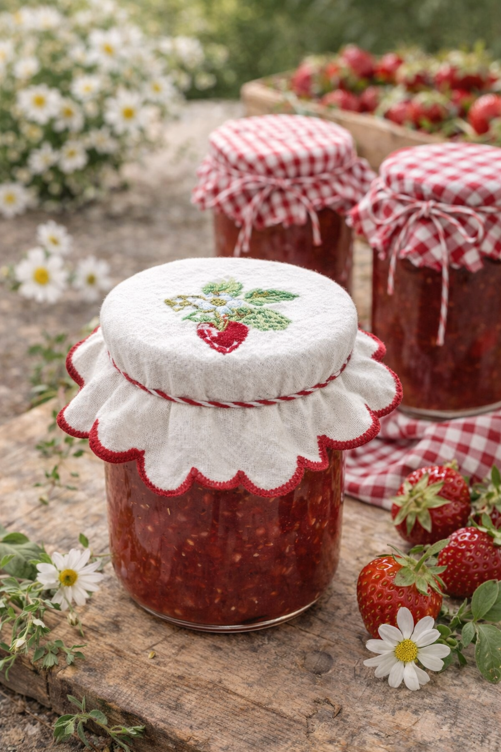 Copribarattolo marmellata GreenGate Berry White Ø14 cm