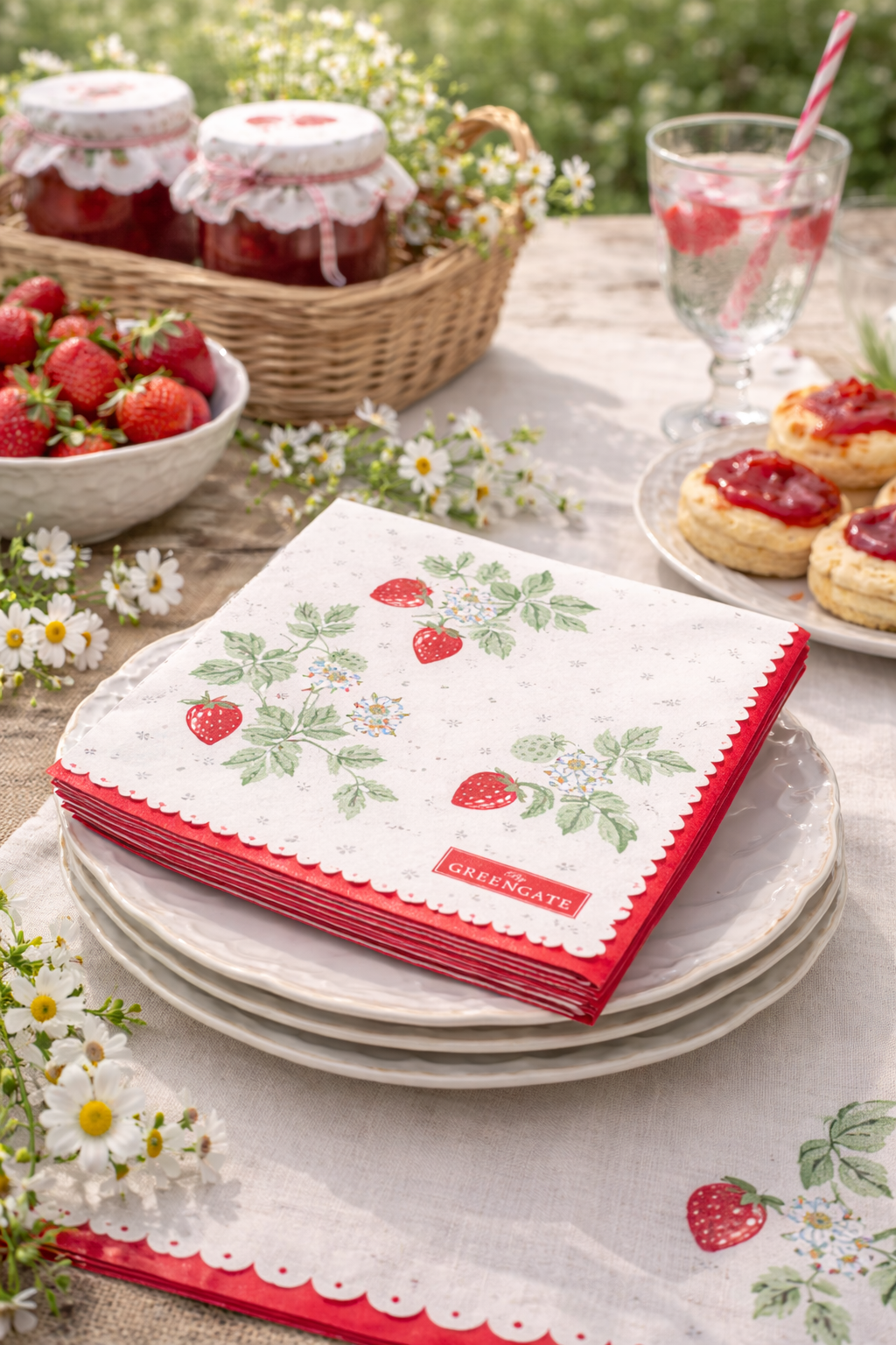 Tovaglioli carta GreenGate Berry White 33x33 cm – 20 pz