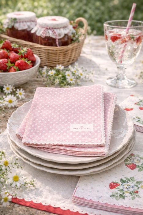 Tovagliolo GreenGate Dotty Pale Pink 40x40 cm cotone