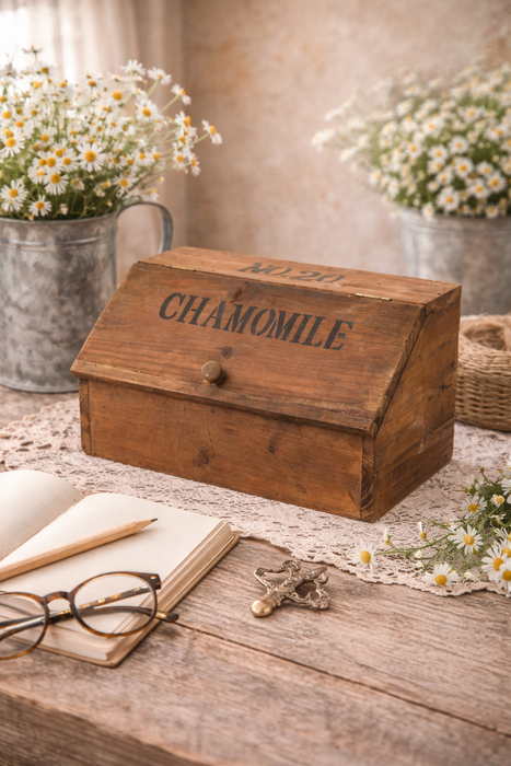 Scatola in legno Chamomile Nuvole di stoffa