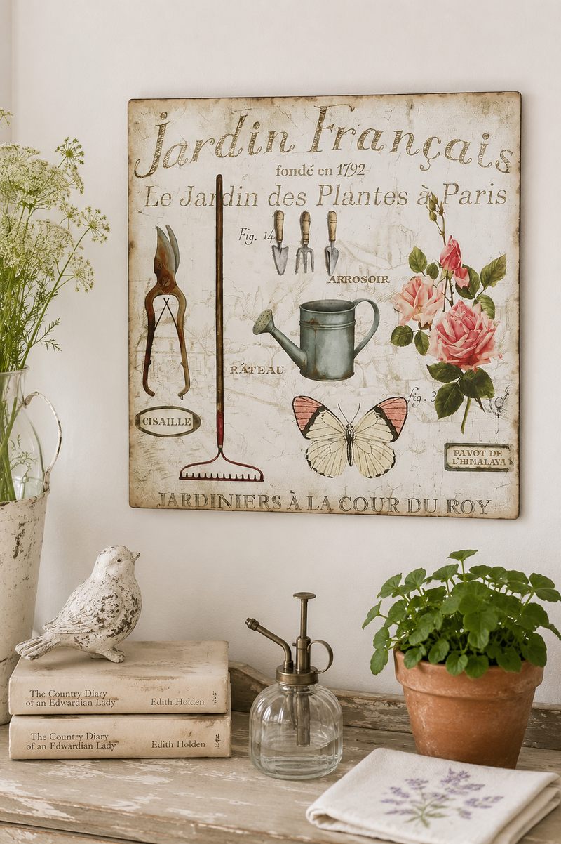 Quadro da Parete Jardin Français in Metallo 30 cm