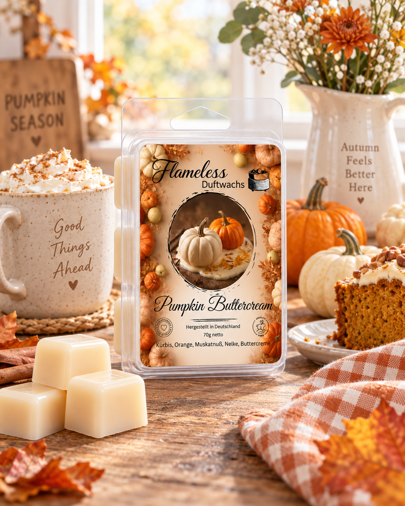 Cera profumata di soia Crema al Burro di Zucca 70 g – FLAMELESS