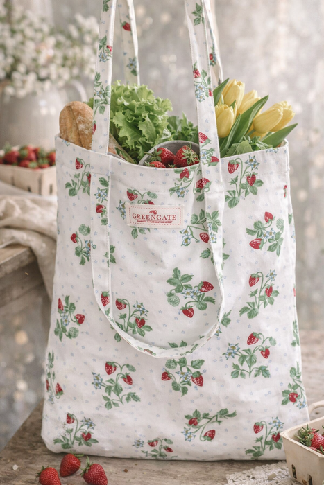 Borsa in Cotone  GreenGate Berry White