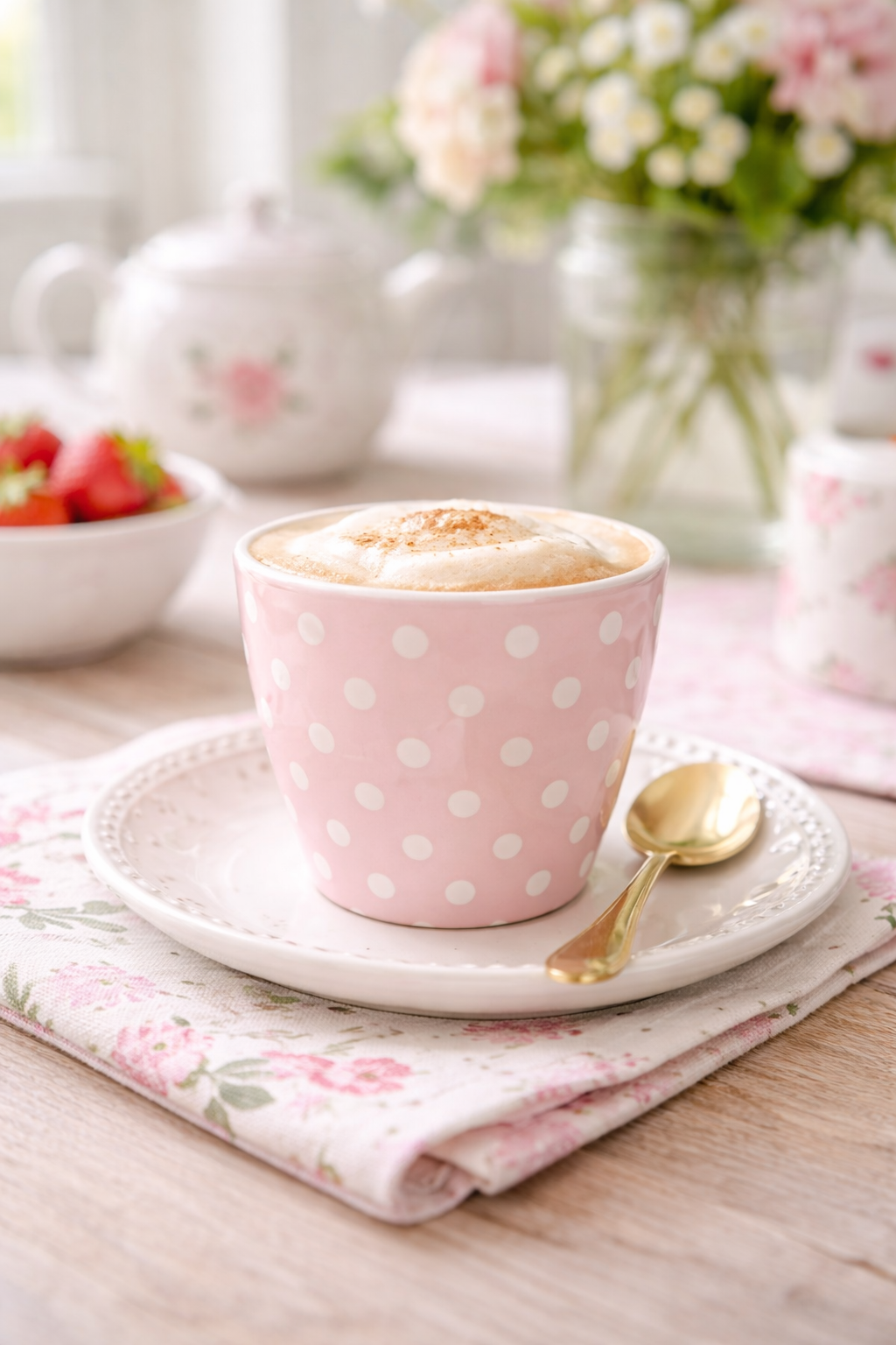 Tazza da Latte GreenGate Dotty Pale Pink 350 ml