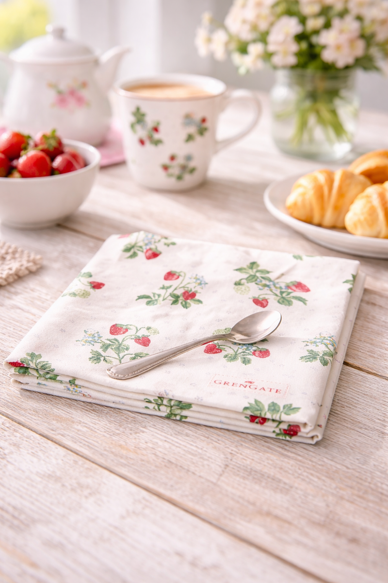 Tovagliolo in Cotone GreenGate Berry White 40x40 cm