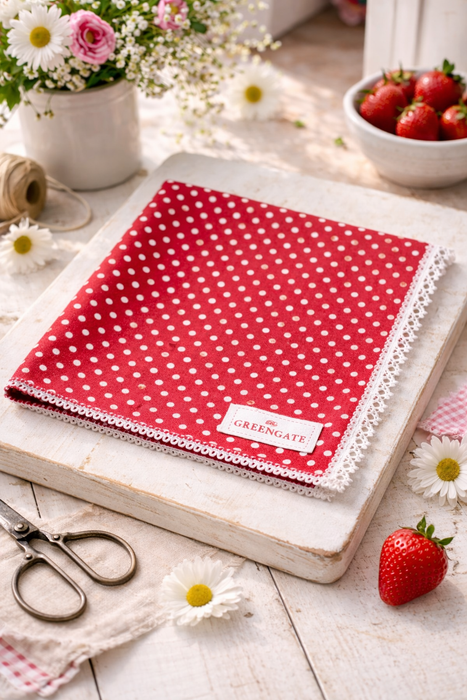 Tovagliolo Dotty Red con Merletto in Pizzo 40x40 cm – GreenGate