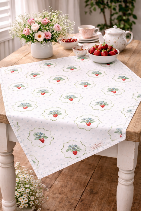 Centrotavola Berry Petit White 100x100 cm – 100% Cotone GreenGate