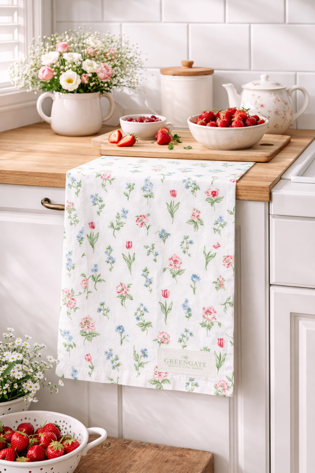 Strofinaccio Estrid White 50x80 cm – 100% Cotone GreenGate