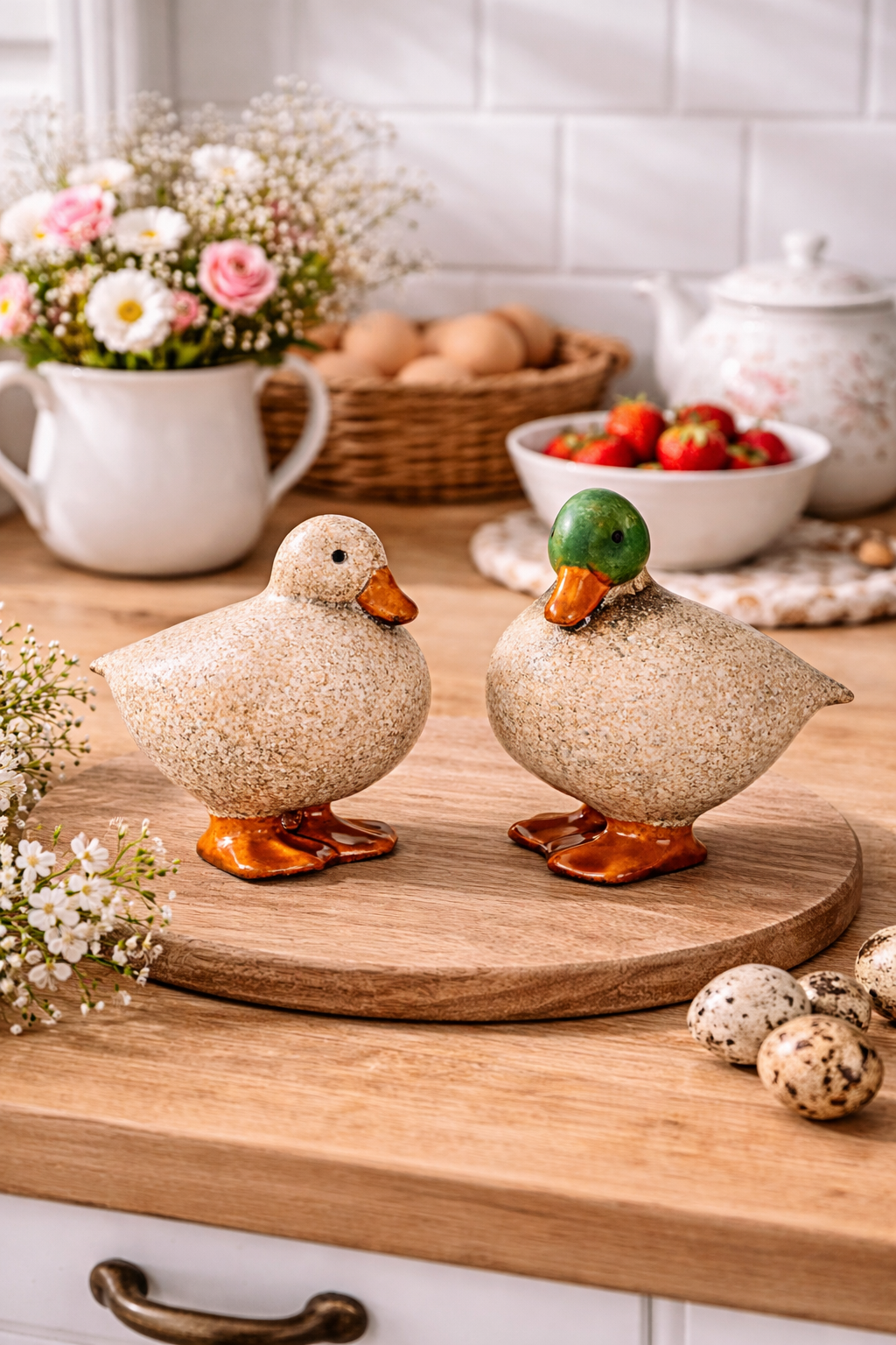 Anatra Decorativa in Terracotta 12x12x8 cm