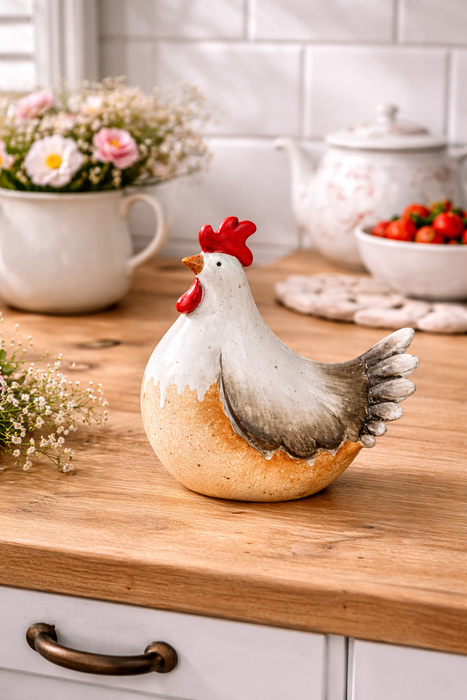 Gallo Decorativo in Ceramica 20x20x11 cm