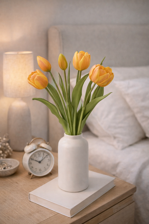 Bouquet di tulipani Arancionei 4 pezzi con bocciolo, altezza 40 cm Edg