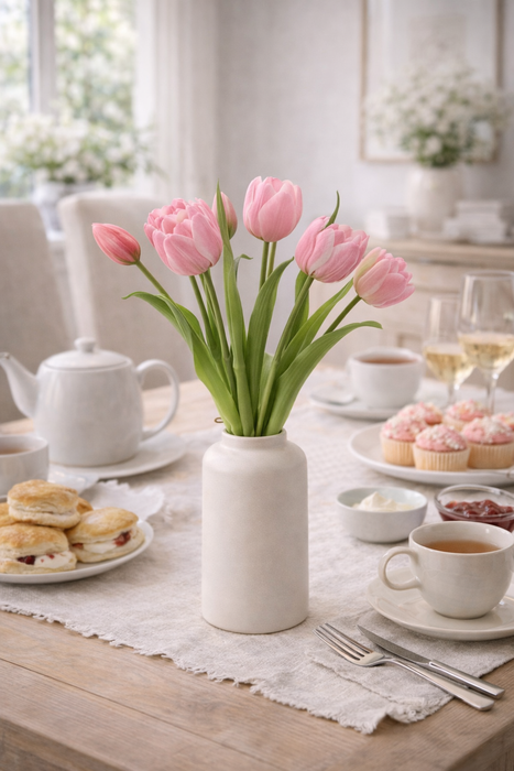 Bouquet di tulipani Rosa 4 pezzi con bocciolo, altezza 40 cm Edg