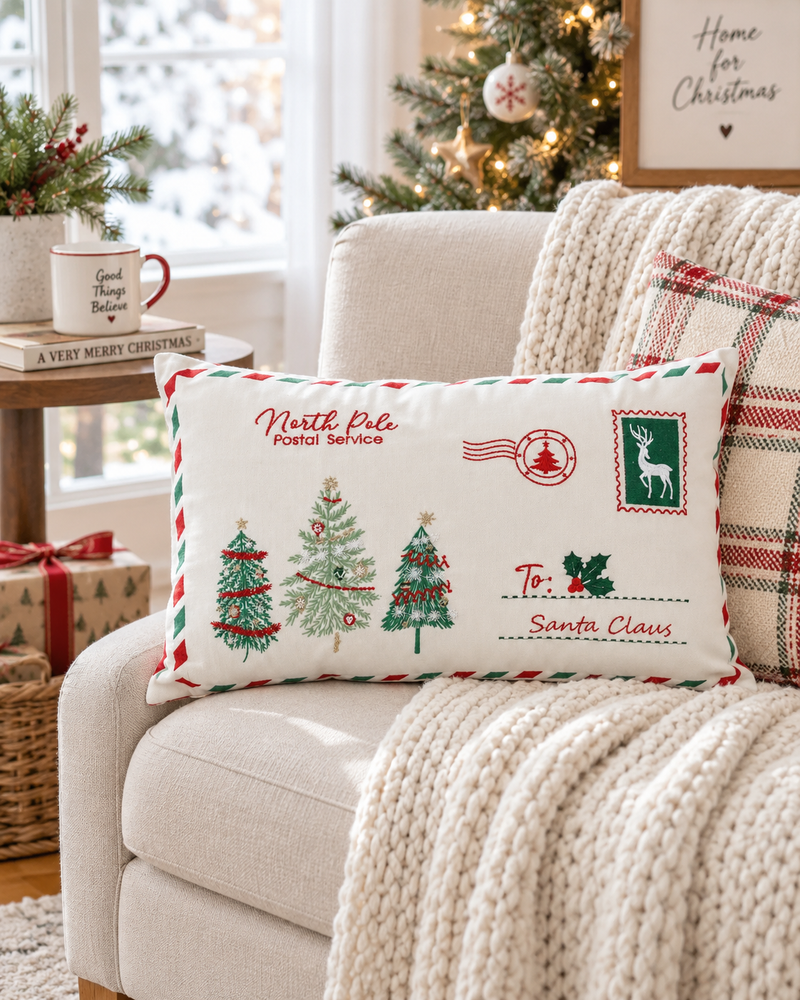 Federa cuscino natalizia 50x30 cm – Lettera a Babbo Natale