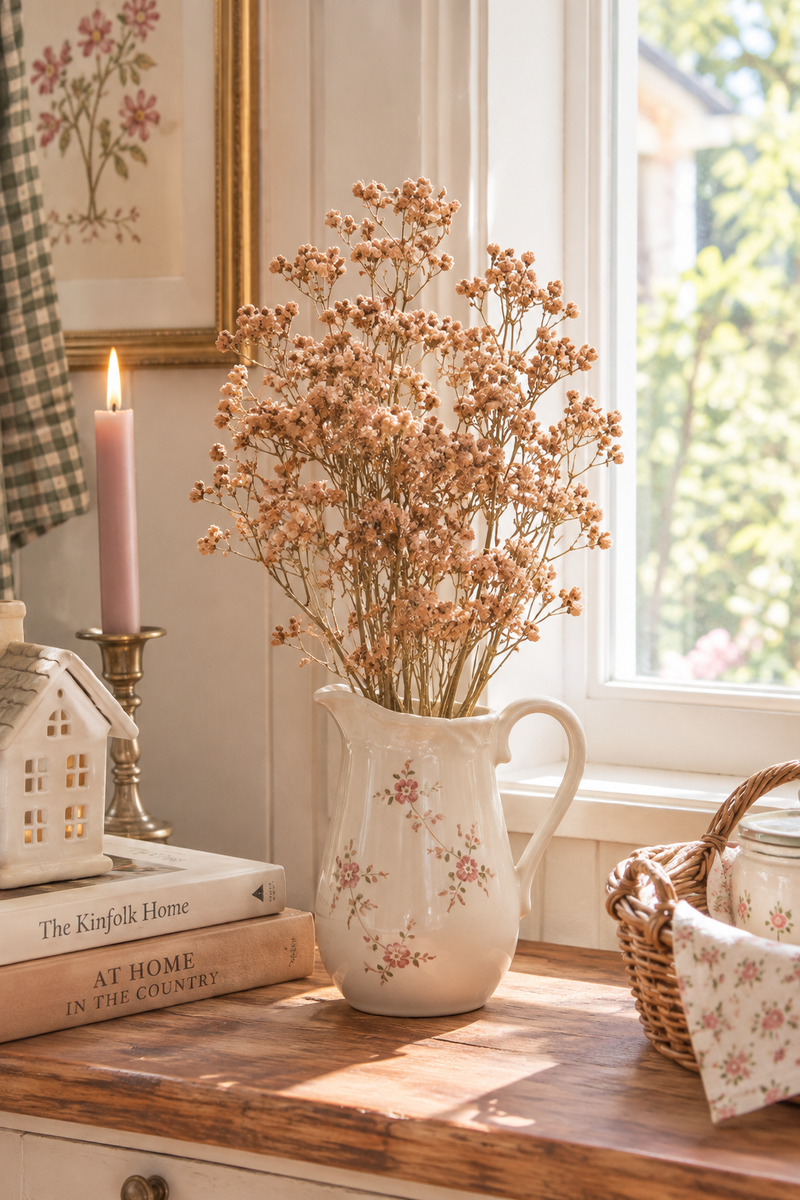 Ramo decorativo con fiorellini sabbia IB Laursen – H 55 cm