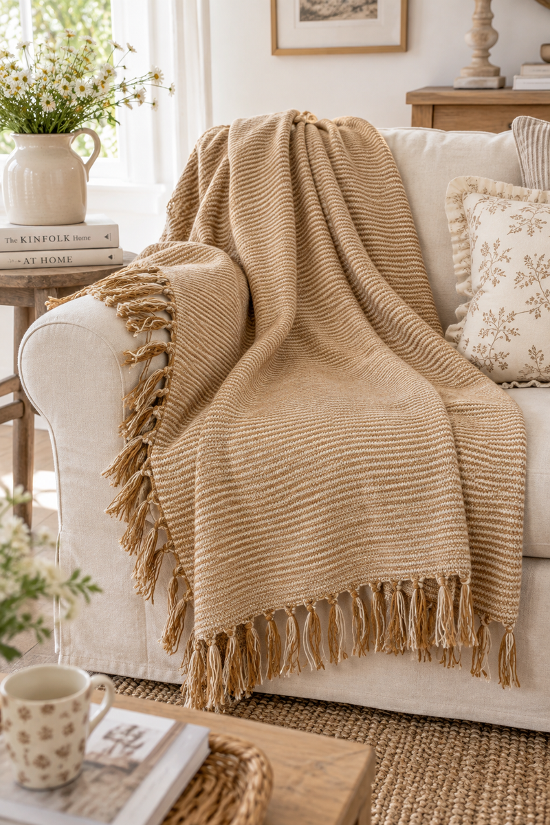 Coperta in cotone a righe 130x160 cm Ib laursen