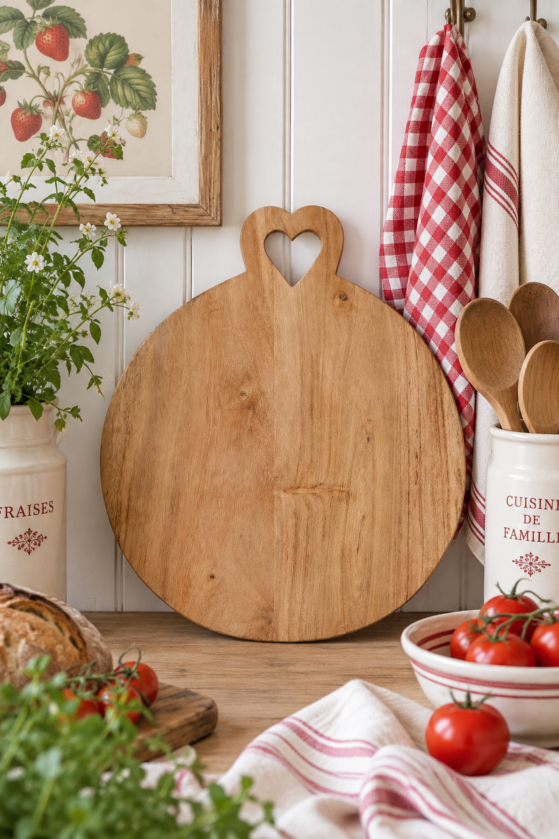 Tagliere Rotondo in Legno di Acacia con Cuore – 25x30 cm Ib laursen