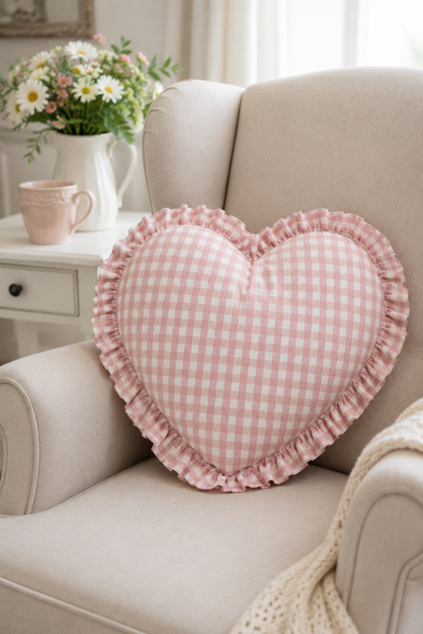 Cuscino Decorativo a Cuore Rosa 35 cm