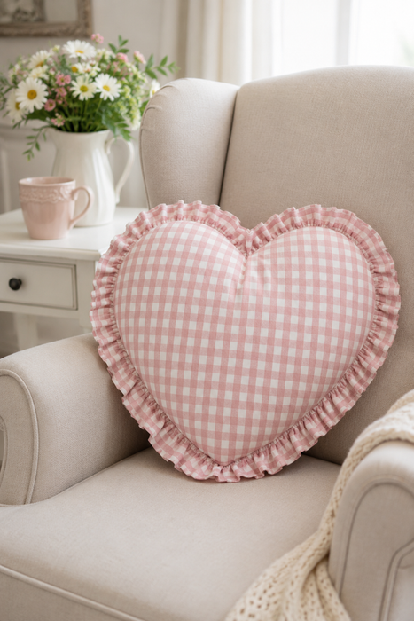 Cuscino Decorativo a Cuore Rosa 35 cm