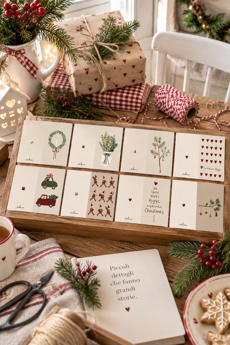 Set 8 Biglietti Natalizi "Il mio Natale Nostalgico" Ib laursen