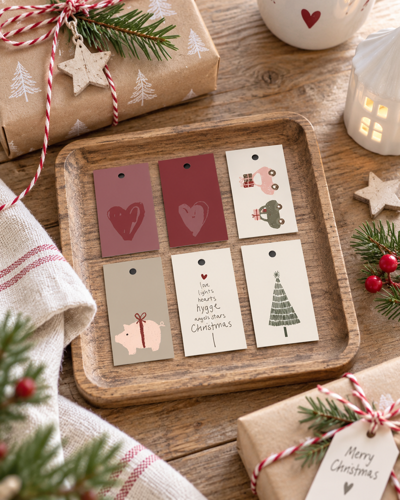Set 6 Tag Natalizi "Il mio Natale Nostalgico" Ib laursen