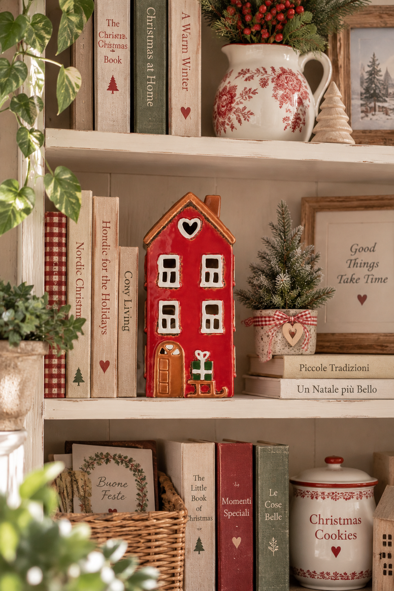 Casetta Porta Delight rossa con cuore in ceramica – IB Laursen