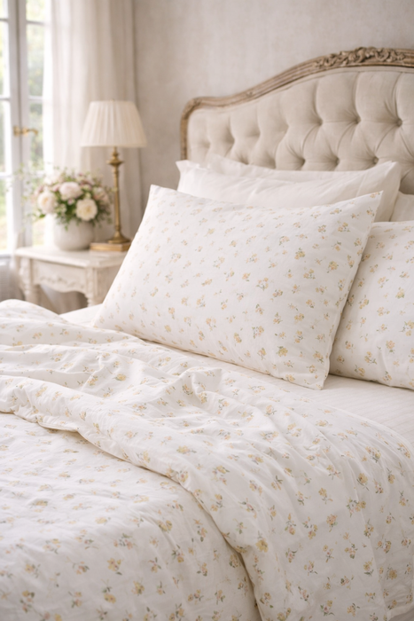 Completo lenzuolo matrimoniale Floret pieno Blanc Mariclò