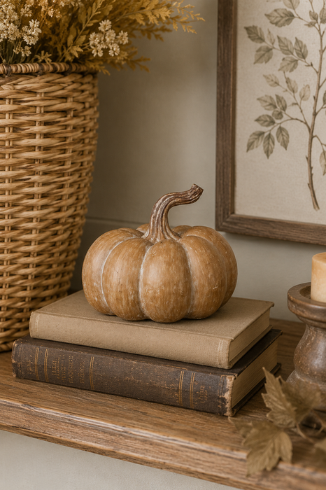Zucca Decorativa in Resina 15x15x12 cm