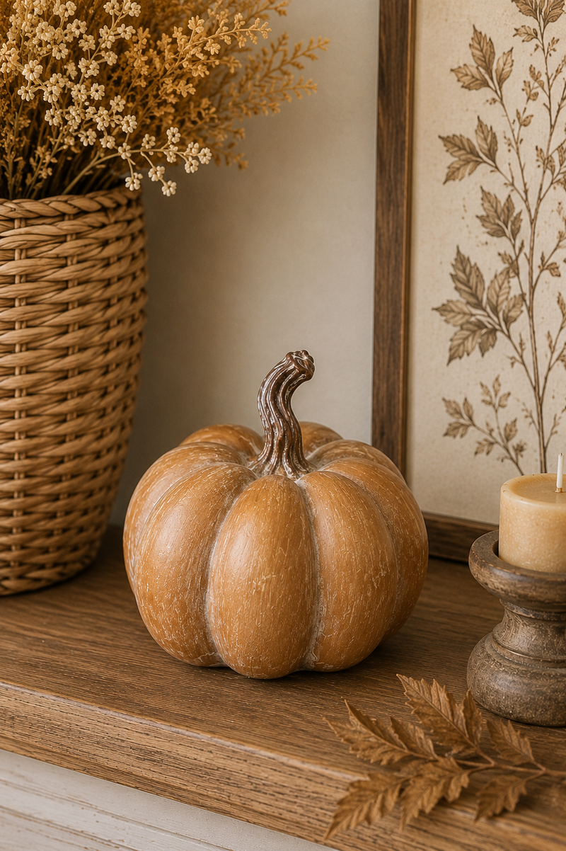 Zucca Decorativa in Resina  14x14x13 cm