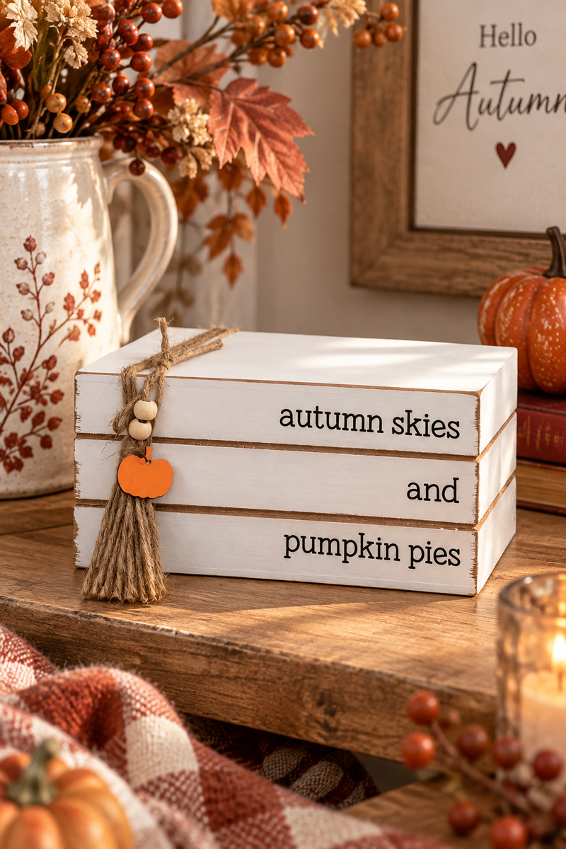 Autumn Skies and Pumpkin Pies Libri impilati in