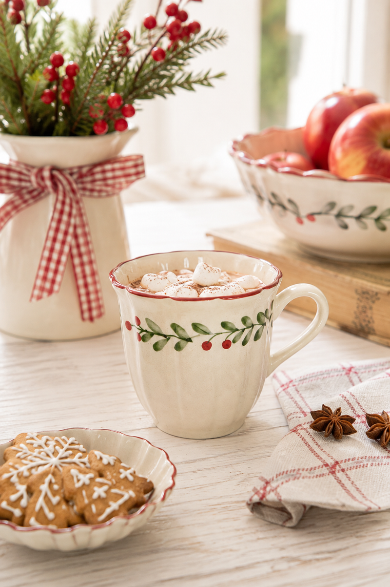 Tazza Mirtilli Dipinta a Mano in Ceramica Strömshaga – 10,5×8,9 cm