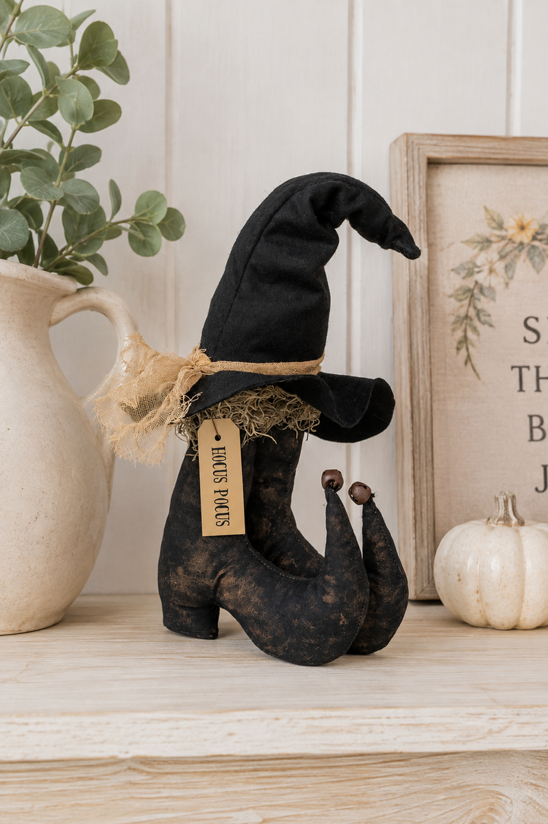 Stivali da Strega Decorativi in Tessuto Hocus Pocus 35 cm