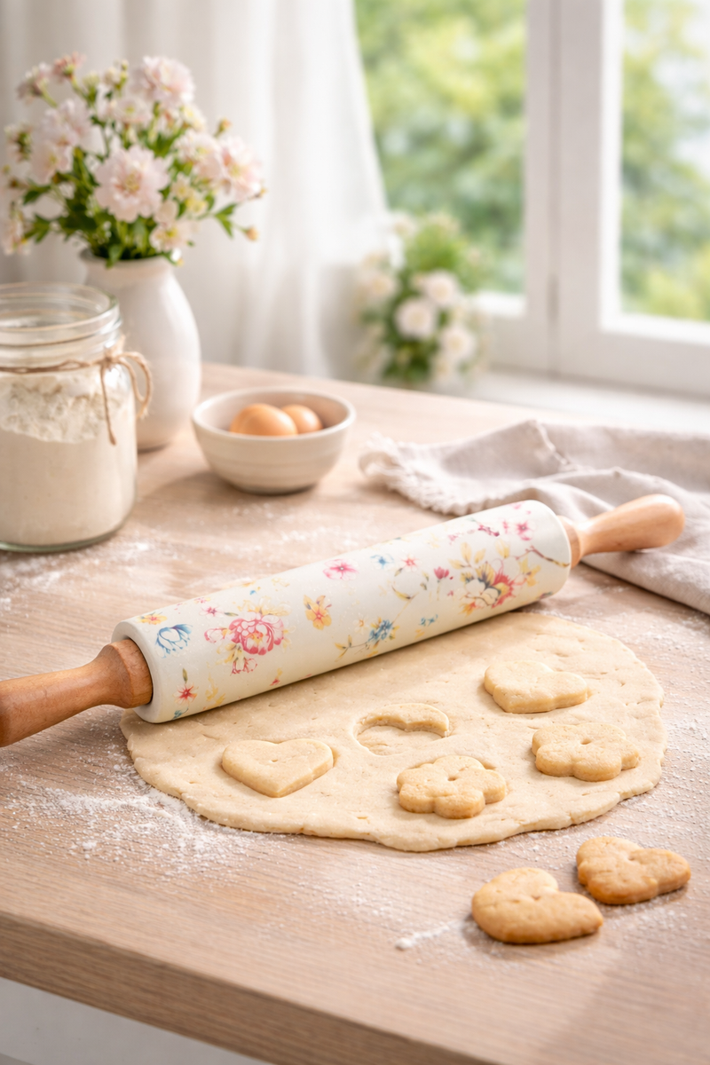 Mattarello in Silicone e Legno 43 cm – English Garden Isabelle rose