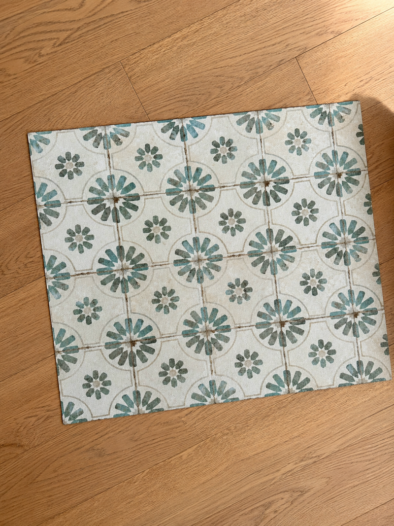 Tappeto in Vinile Su Misura Made in Italy Mattonelle in verde