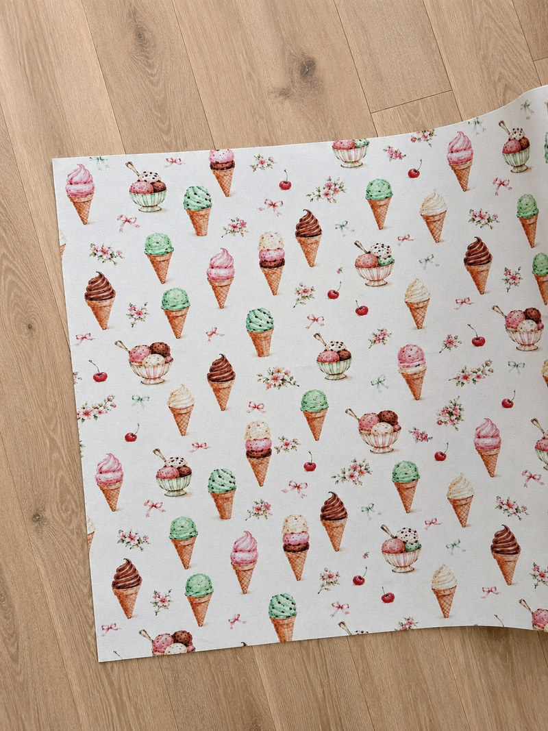 Tappeto in Vinile Su Misura Made in Italy Gelati & Sorrisi
