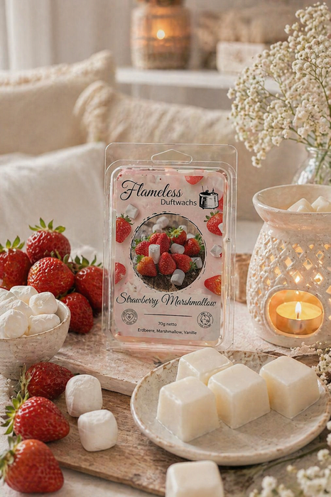 Cera Profumata di Soia Strawberry Fluff Flameless 70g