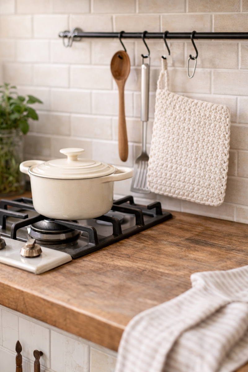 Presina all'uncinetto beige chiaro - Ib laursen