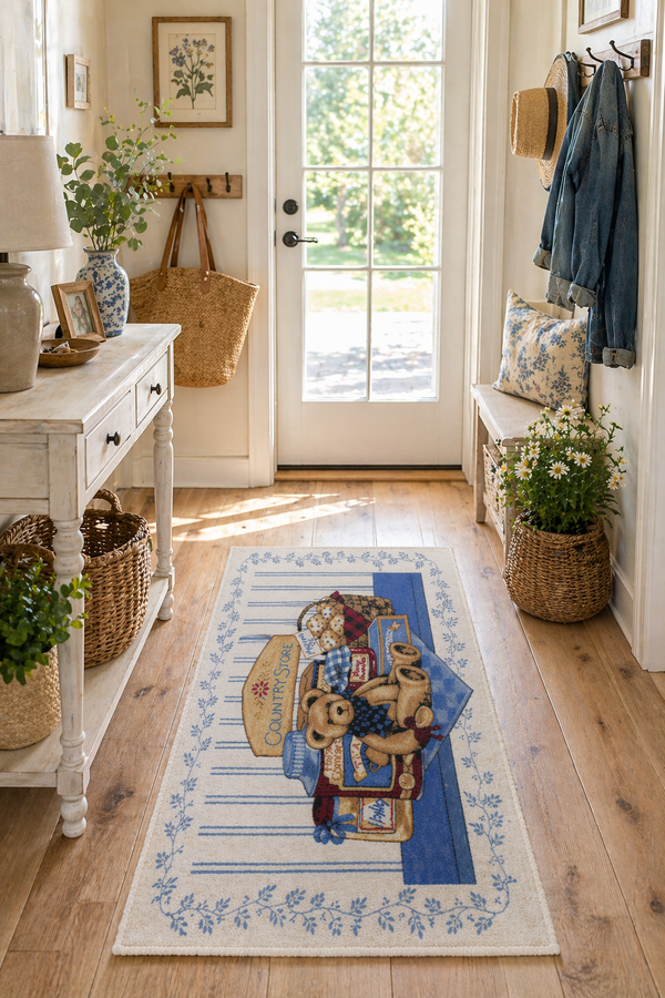 Tappeto  Country 50x80 cm Orsetto “Country Store”  Nuvole di Stoffa