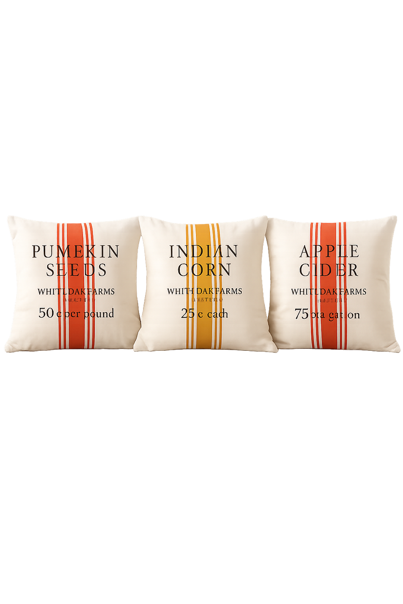 Cuscino Autunnale Farmhouse 25x25 in Cotone