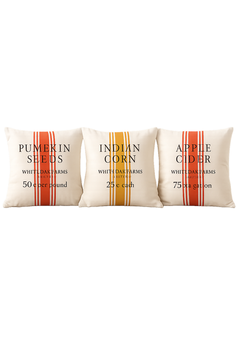 Cuscino Autunnale Farmhouse 25x25 in Cotone