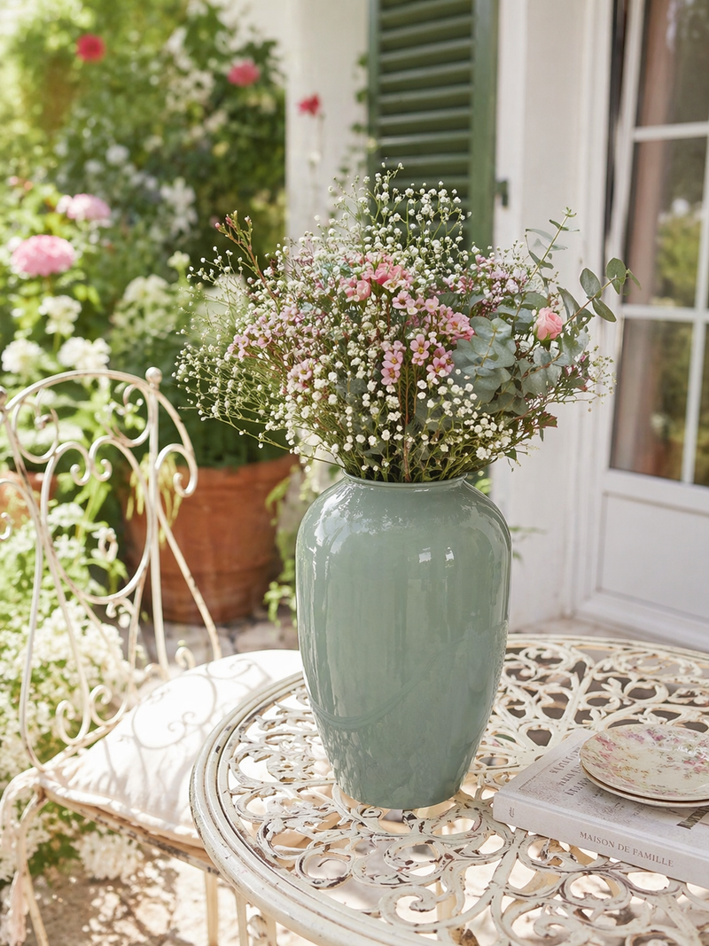Vaso Metallo Verde Carmen Blanc Mariclò 26 cm
