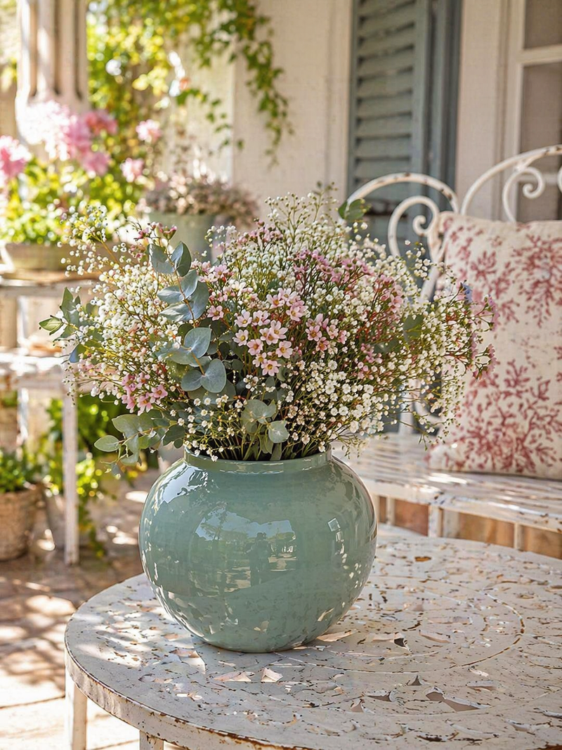 Vaso Metallo Verde Blanc Mariclò 21 cm