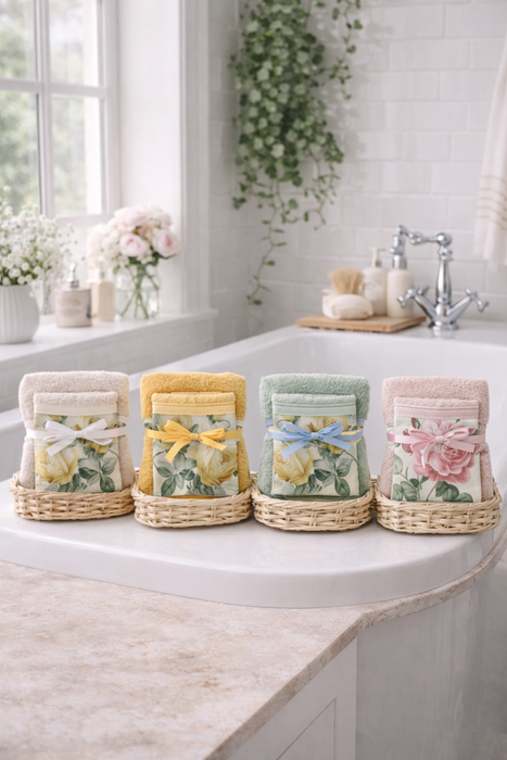 Coppia Asciugamani Floreali Blanc MariClo