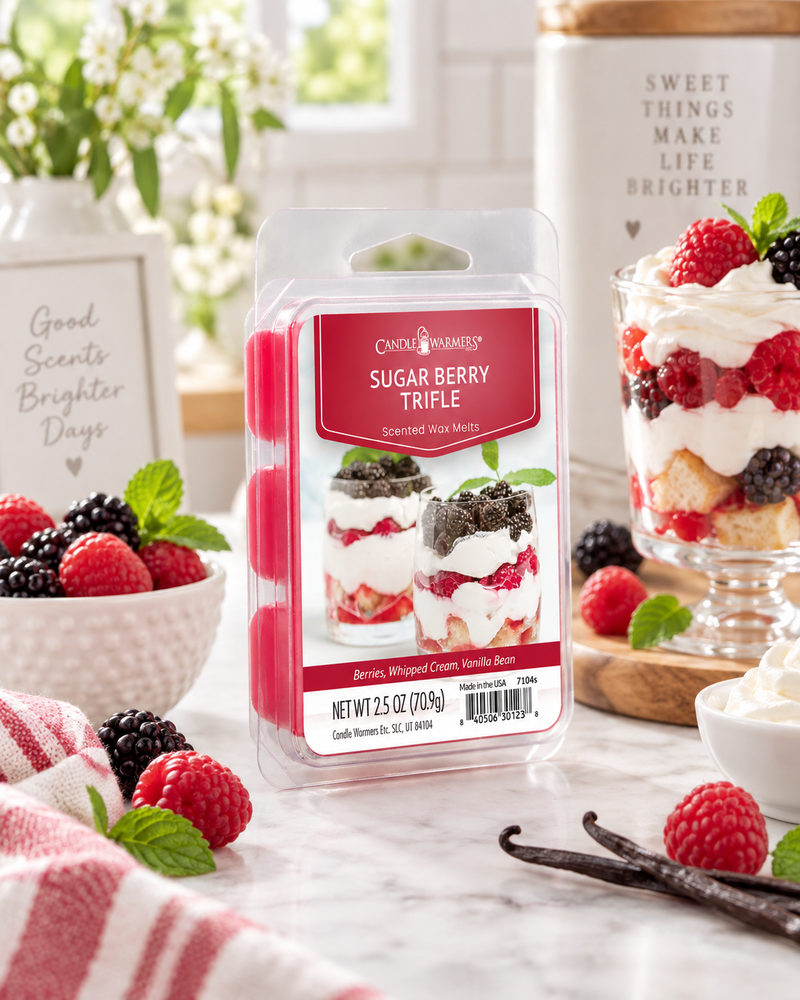 Cera Profumata Sugar Berry Trifle Frutti di Bosco, Panna & Vaniglia – Candle Warmers 70 g