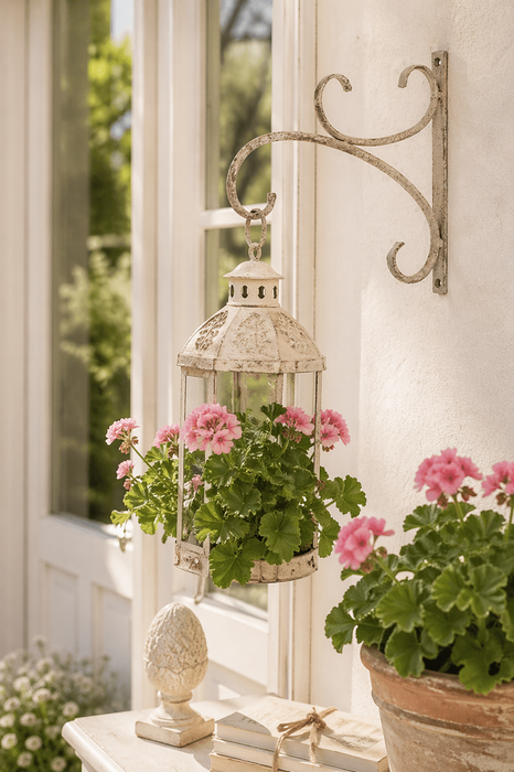 Gancio da Parete in Metallo 21 cm Nuvole di Stoffa Shabby Chic