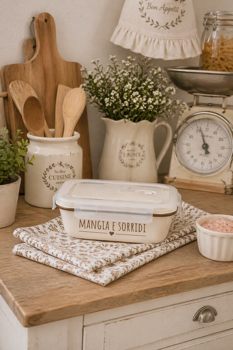 Contenitore Ermetico 16 cm Mangia e Sorridi Nuvole di Stoffa