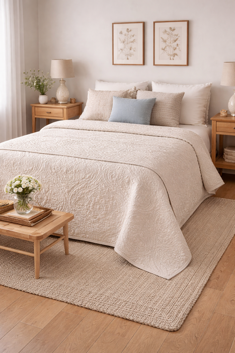 Fondo letto 60x240 cm – Collezione Ricamo di Cotone | Blanc Mariclò