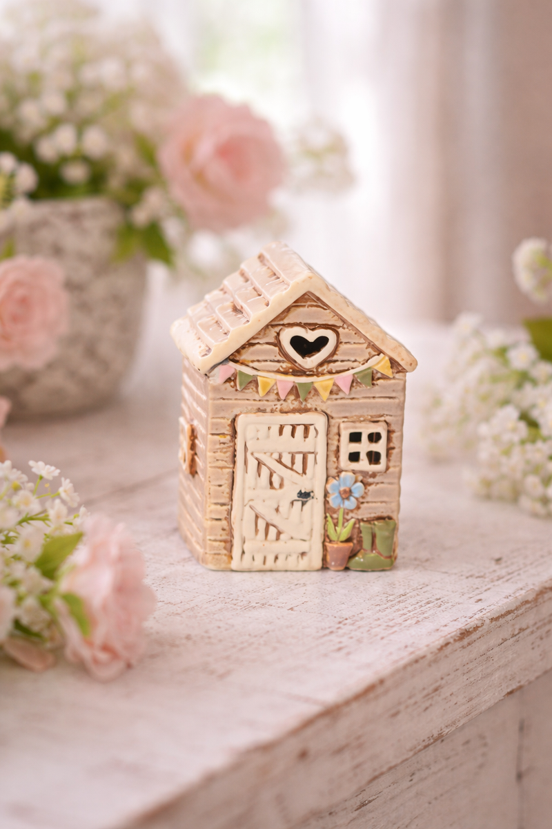 Casetta Portacandela in Ceramica Cottage